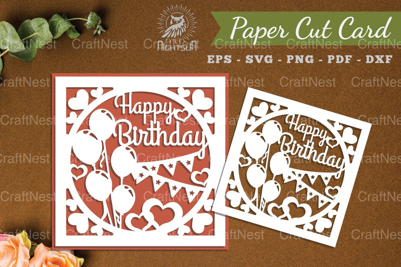 Birthday Card Papercut SVG Bundle - CraftNest - Digital Crafting and Art