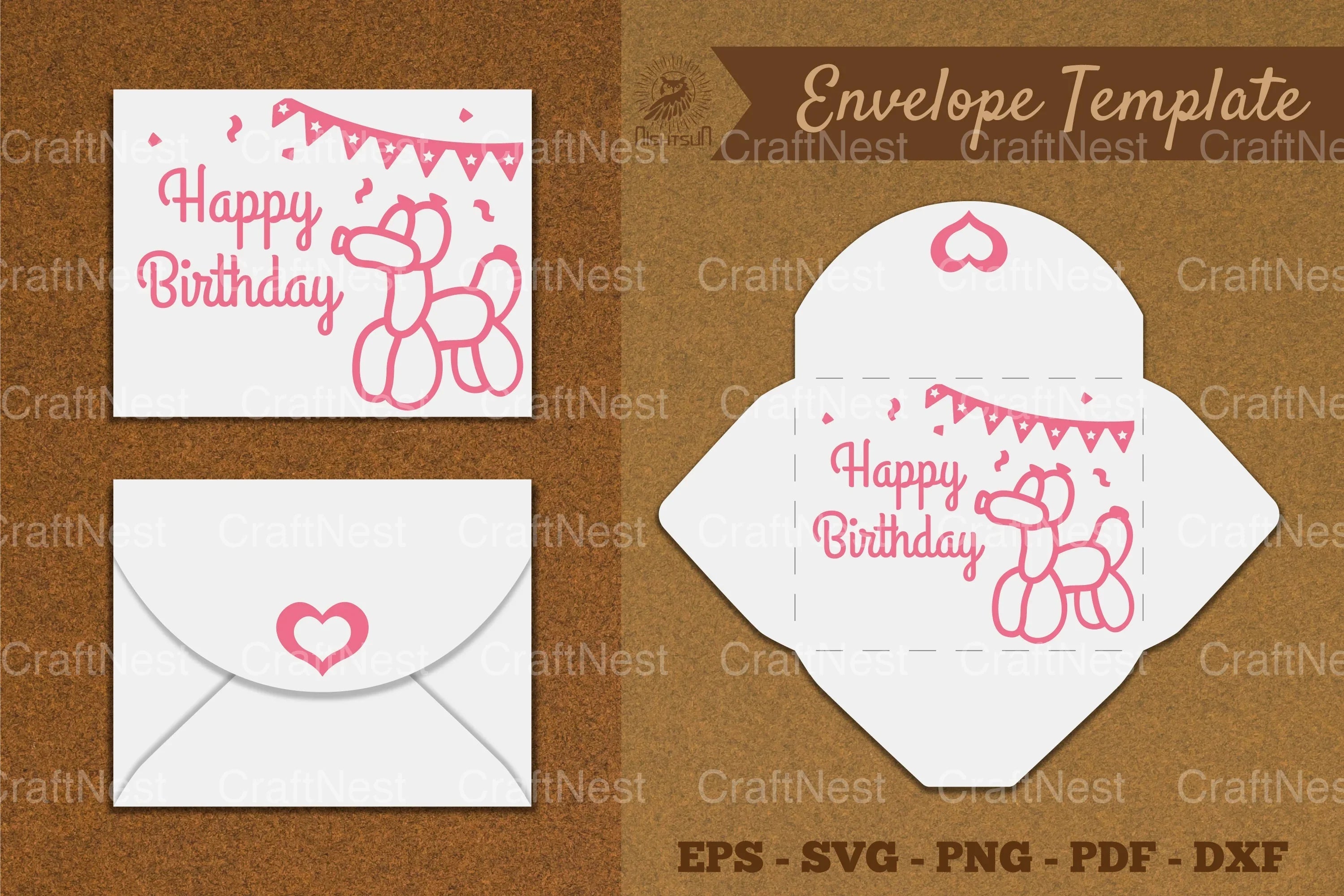 Birthday Envelope Template SVG Bundle - CraftNest - Digital Crafting and Art