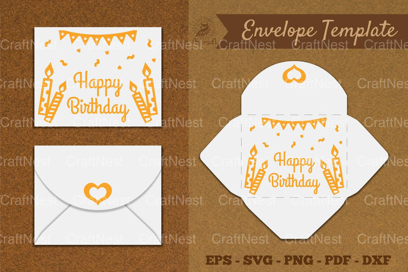 Birthday Envelope Template SVG Bundle - CraftNest - Digital Crafting and Art