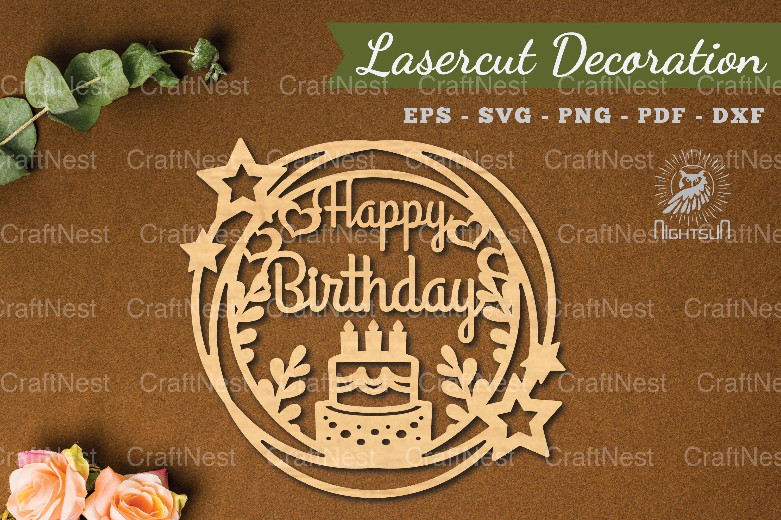 Birthday Laser Cut Decoration SVG Bundle - CraftNest - Digital Crafting and Art