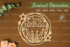 Birthday Laser Cut Decoration SVG Bundle - CraftNest - Digital Crafting and Art