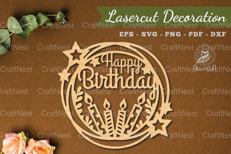 Birthday Laser Cut Decoration SVG Bundle - CraftNest - Digital Crafting and Art