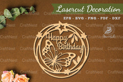 Birthday Laser Cut Decoration Clipart Bundle - CraftNest - Digital Crafting and Art