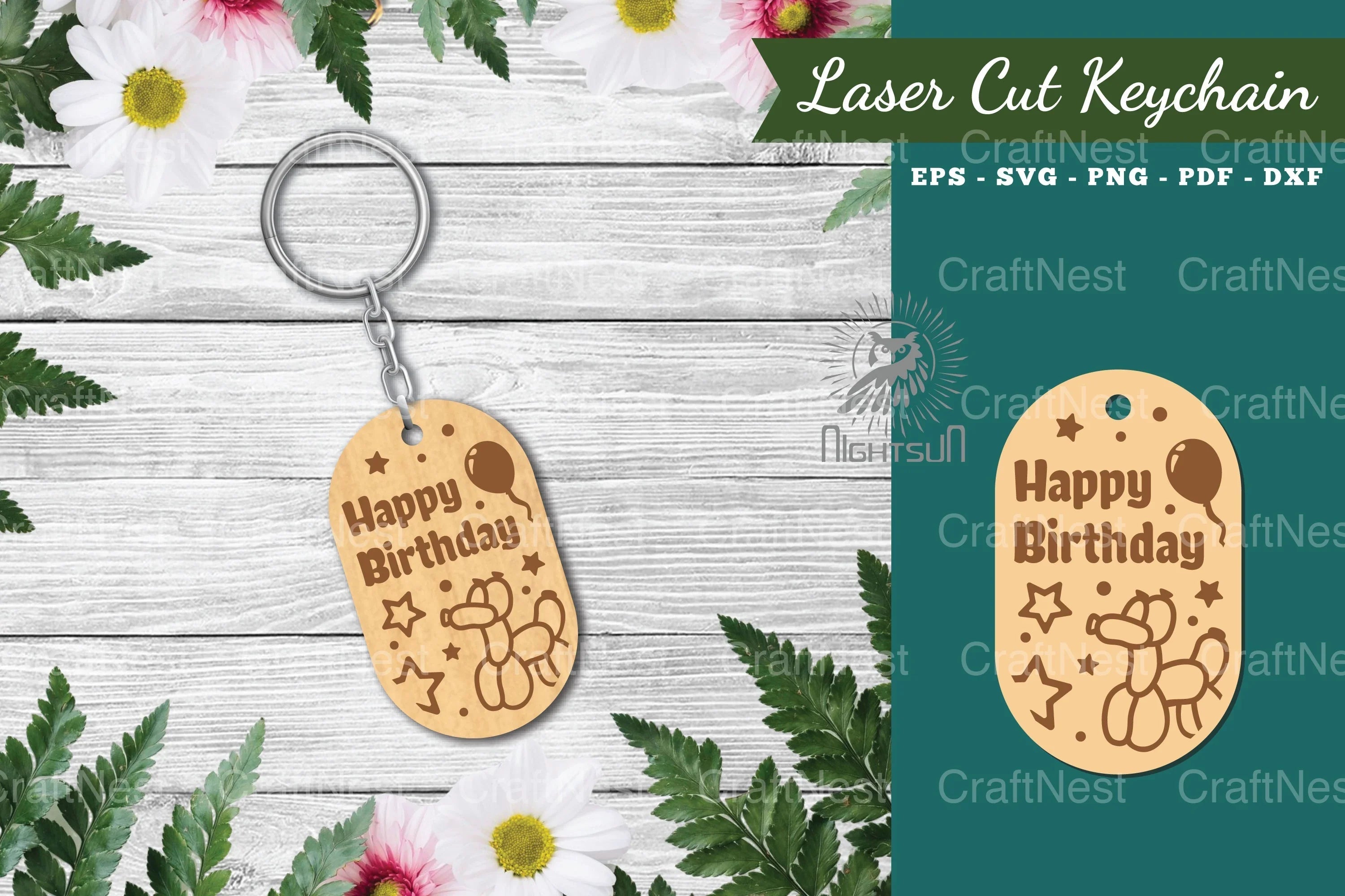 Birthday Laser Cut Keychain Design Bundle - CraftNest - Digital Crafting and Art