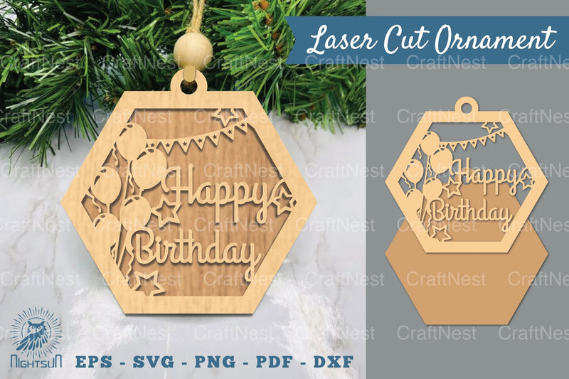 Birthday Laser Cut Ornament Clipart Bundle - CraftNest - Digital Crafting and Art