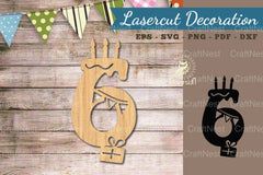 Birthday Number Six Lasercut Decoration Clipart Bundle - CraftNest - Digital Crafting and Art