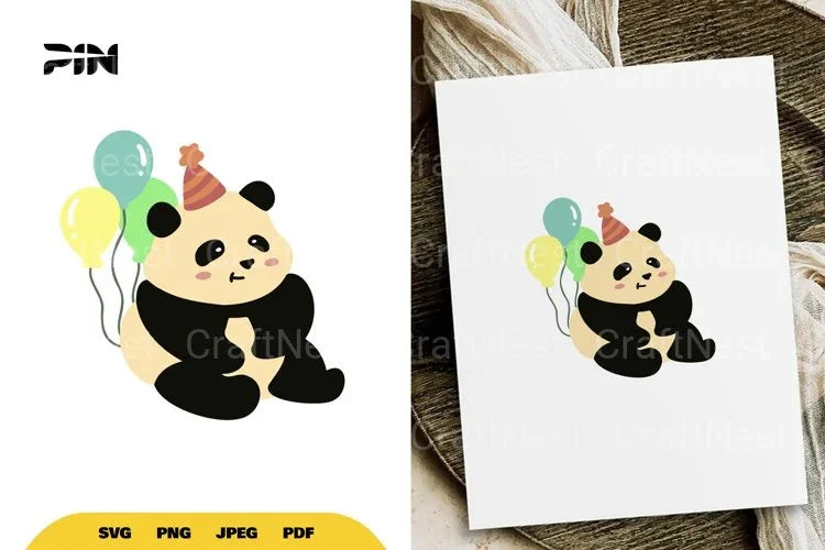 Birthday Panda SVG Bundle - CraftNest - Digital Crafting and Art