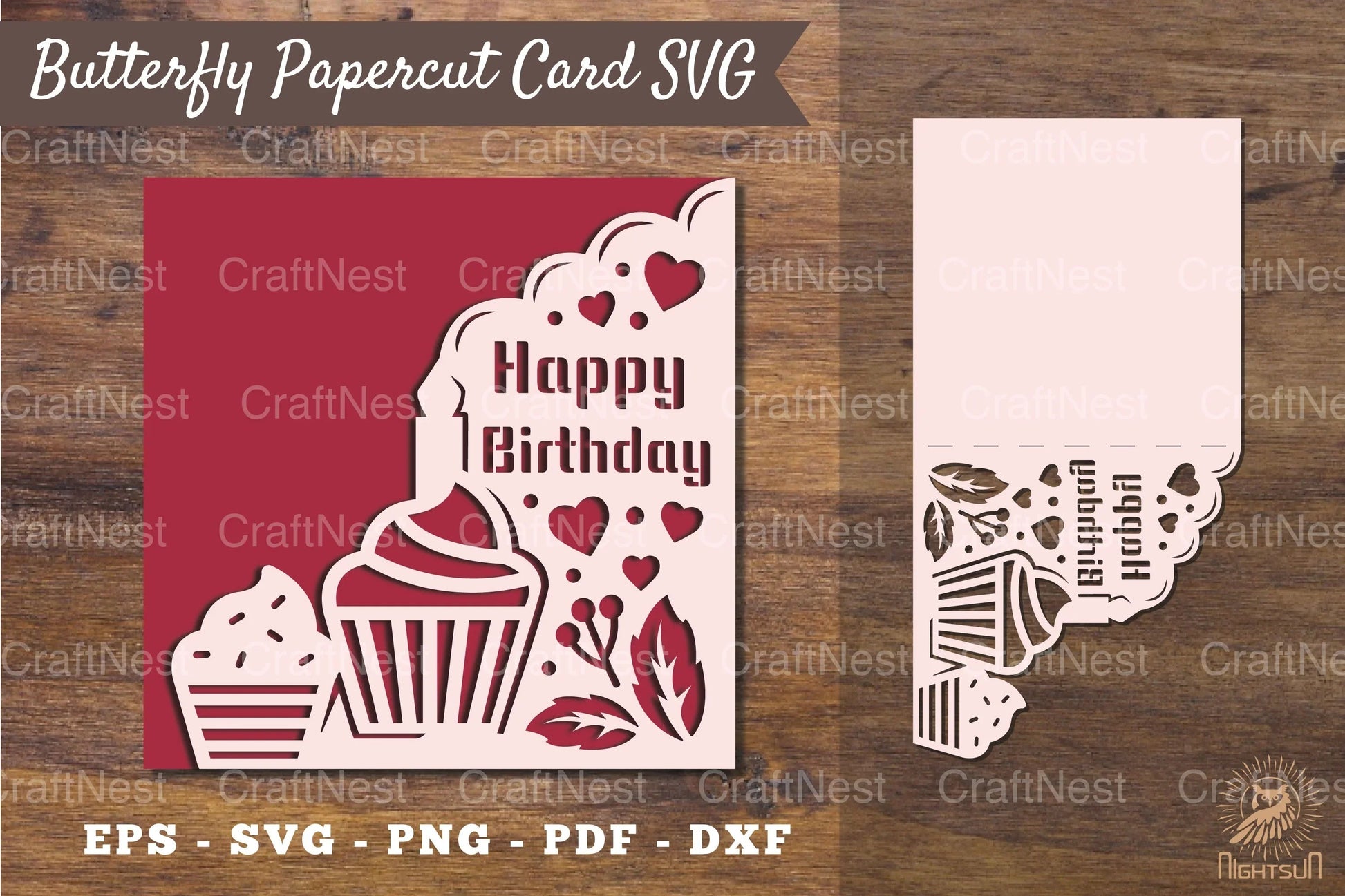 Birthday Papercut Card Template SVG - Clipart Bundle - CraftNest - Digital Crafting and Art