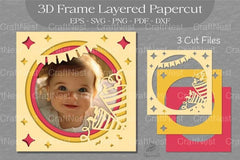 Birthday Photo Frame Layered Paper Cut Clipart Bundle - CraftNest - Digital Crafting and Art