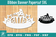 Birthday Ribbon Banner Papercut SVG Bundle - CraftNest - Digital Crafting and Art