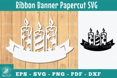 Birthday Ribbon Banner Papercut SVG Bundle - CraftNest - Digital Crafting and Art