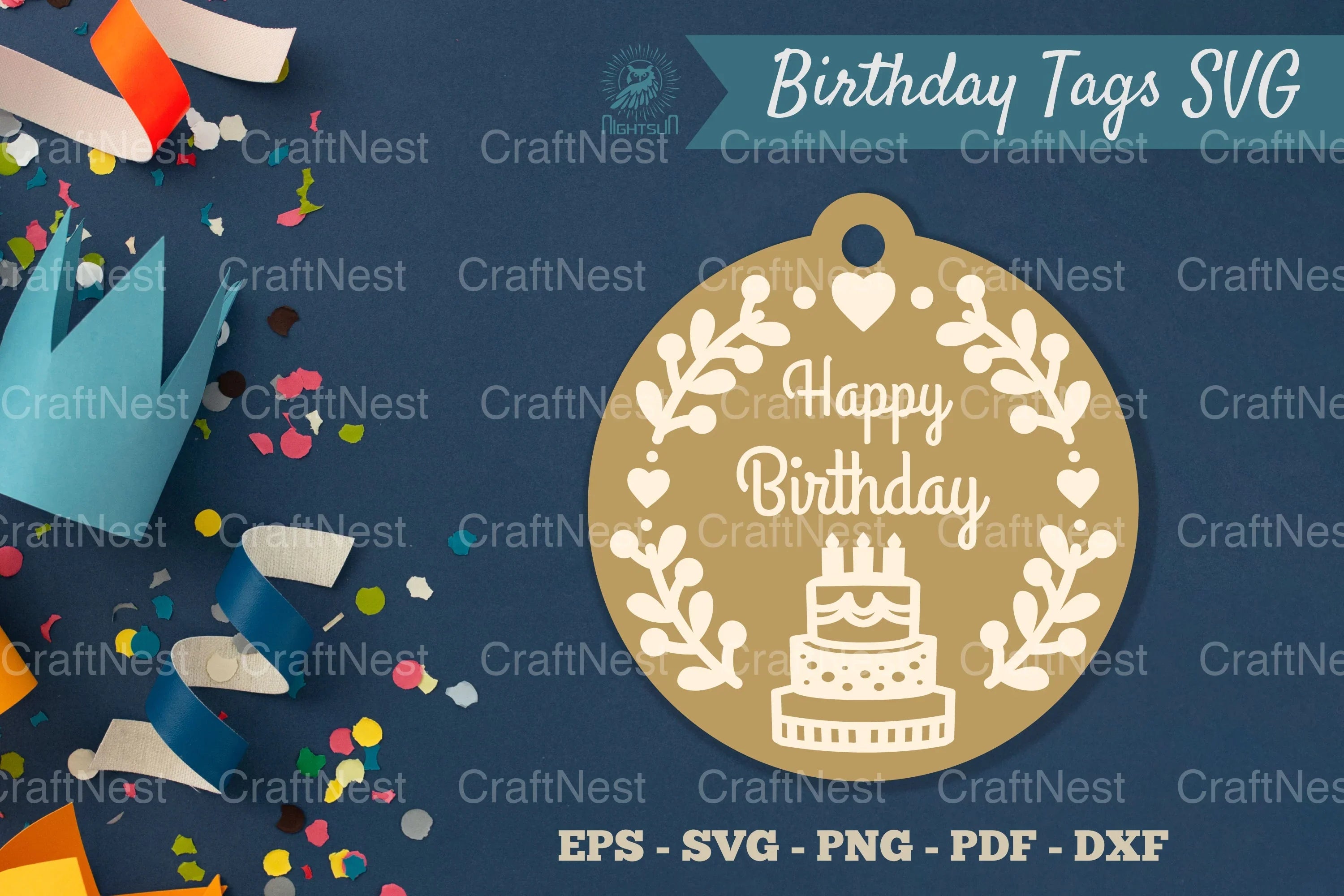 Birthday Tags Round SVG Bundle - CraftNest - Digital Crafting and Art