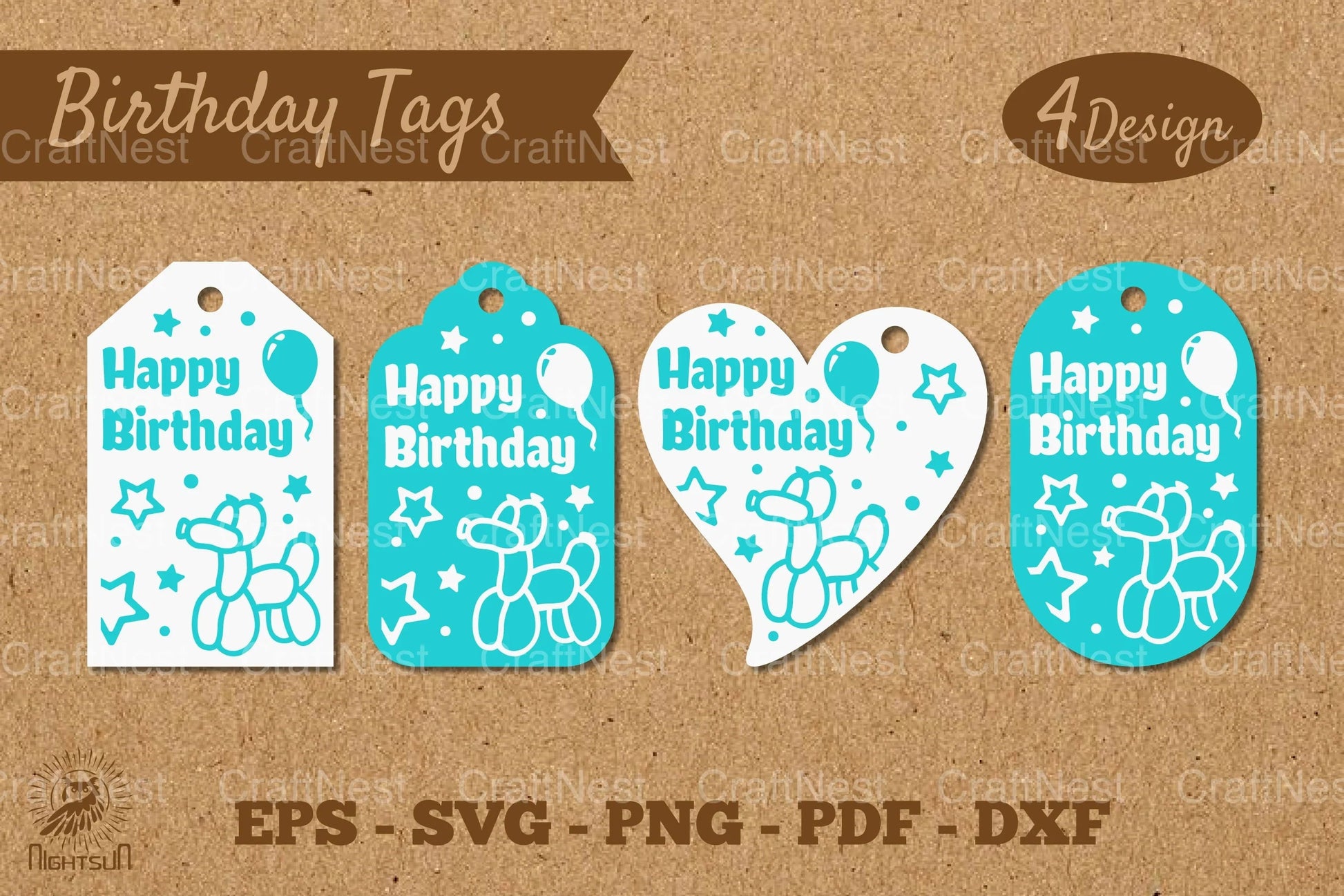 Birthday Tags Template SVG Bundle - CraftNest - Digital Crafting and Art