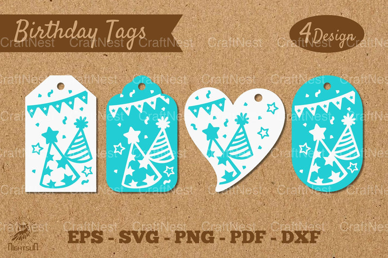 Birthday Tags Template Clipart Bundle - CraftNest - Digital Crafting and Art