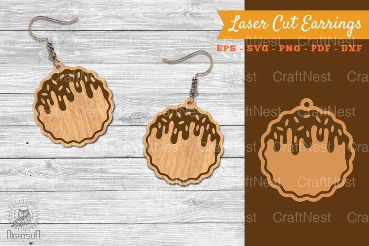 Biscuit Chocolate Laser Cut Earrings SVG Bundle - CraftNest - Digital Crafting and Art
