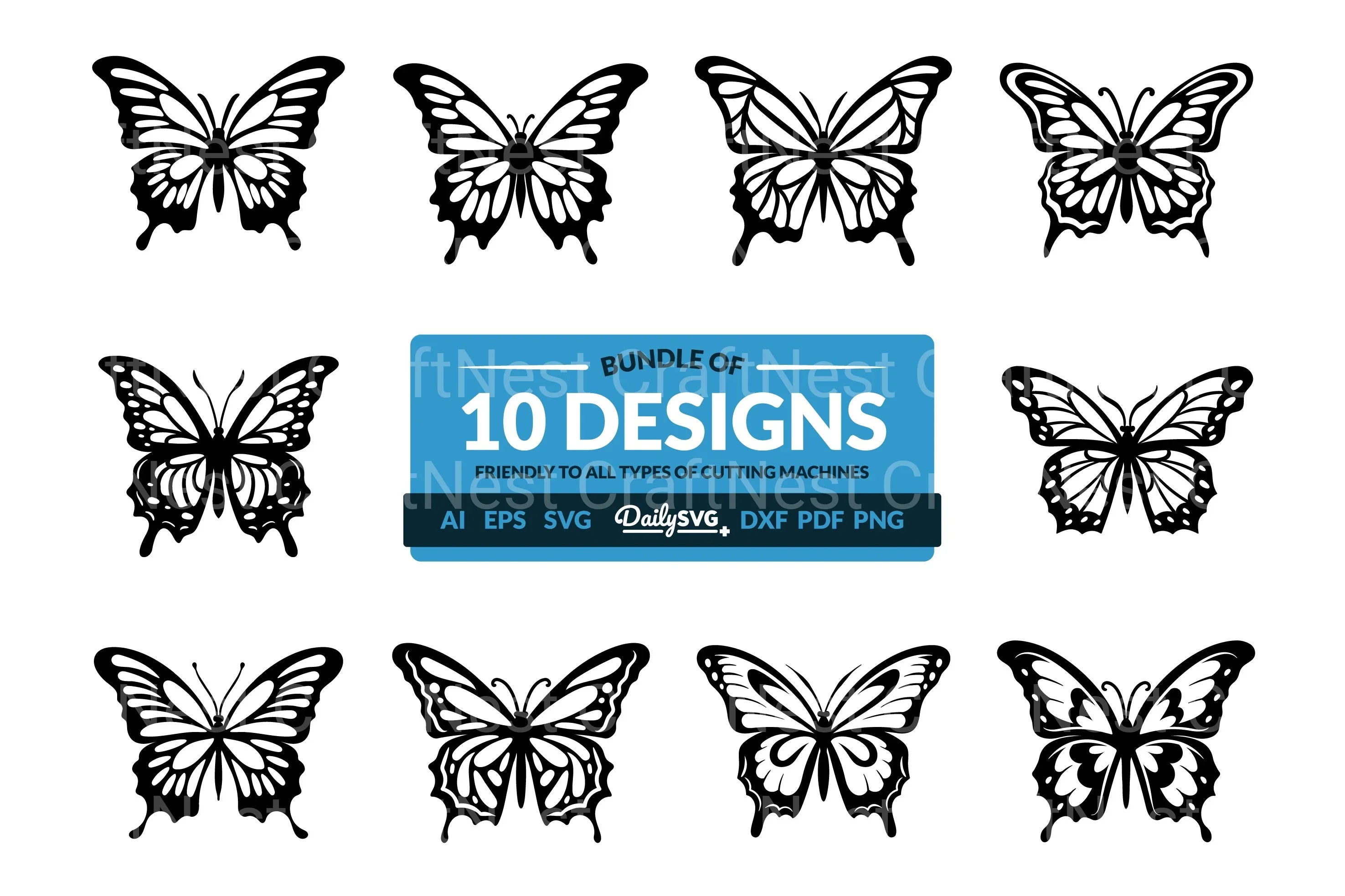 Black Butterfly Clipart Daily SVG Bundles
