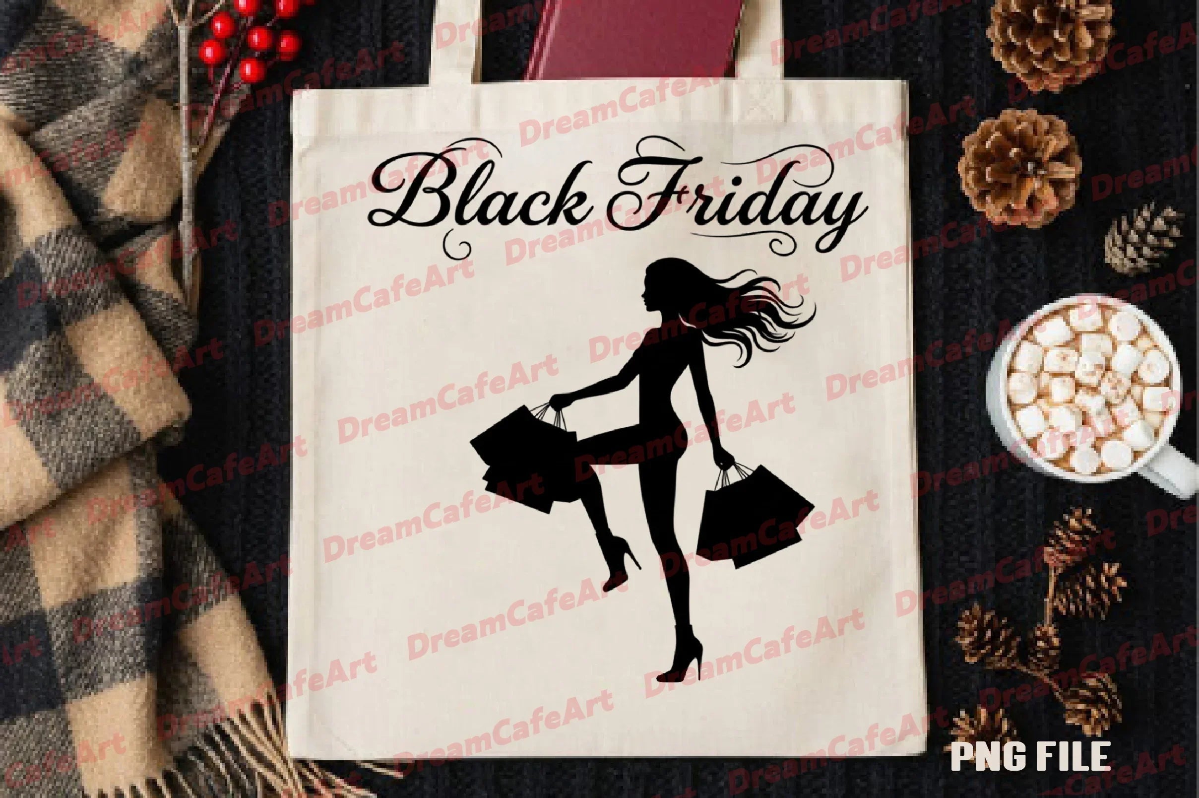 Black Friday Shopping Girl Clipart Bundle - CraftNest - Digital Crafting and Art