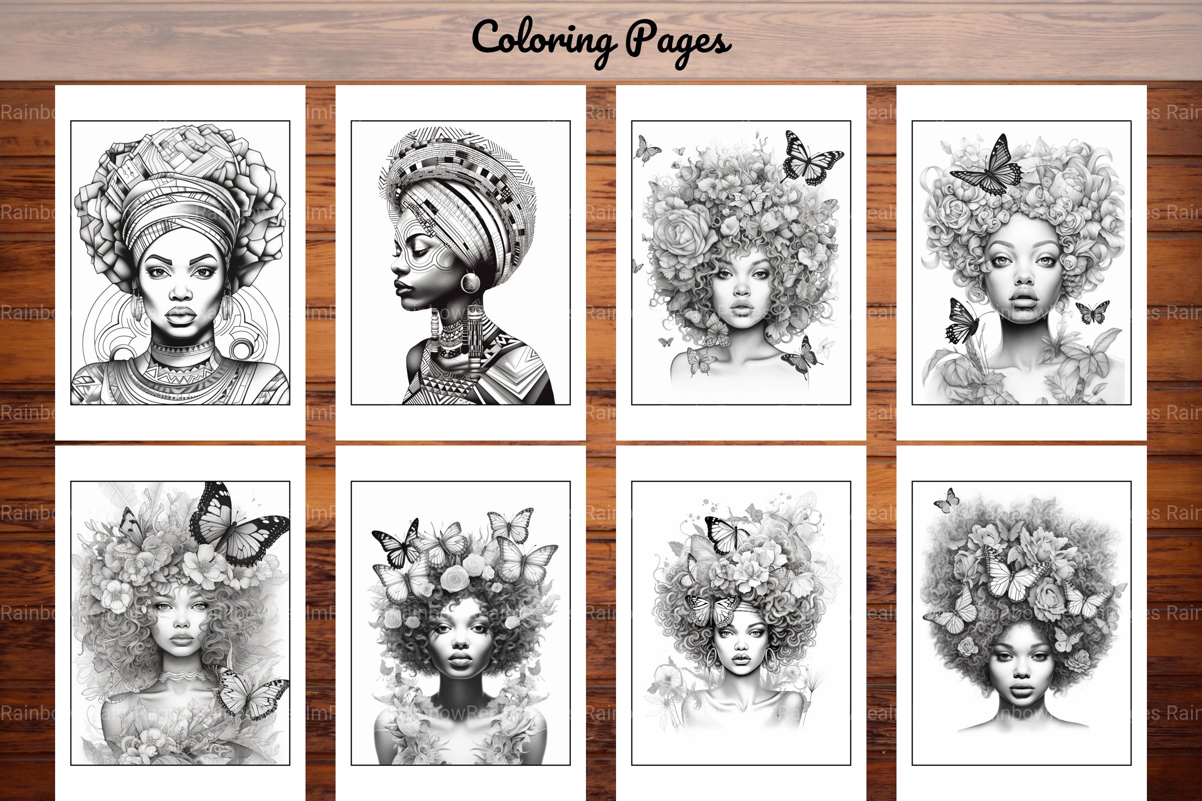 African Black Woman Adults Coloring Pages