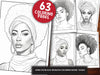 African Black Woman Coloring Book 62 Pages
