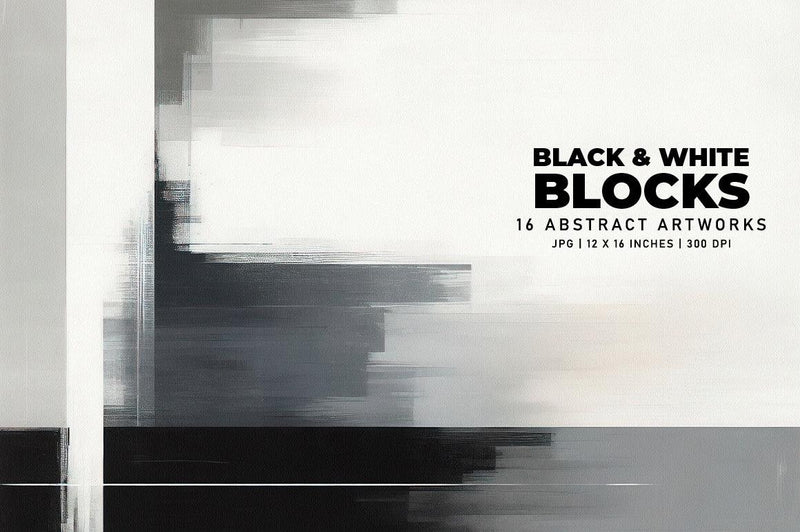 Black and White Blocks - Wall Art - CraftNest - Digital Crafting and Art