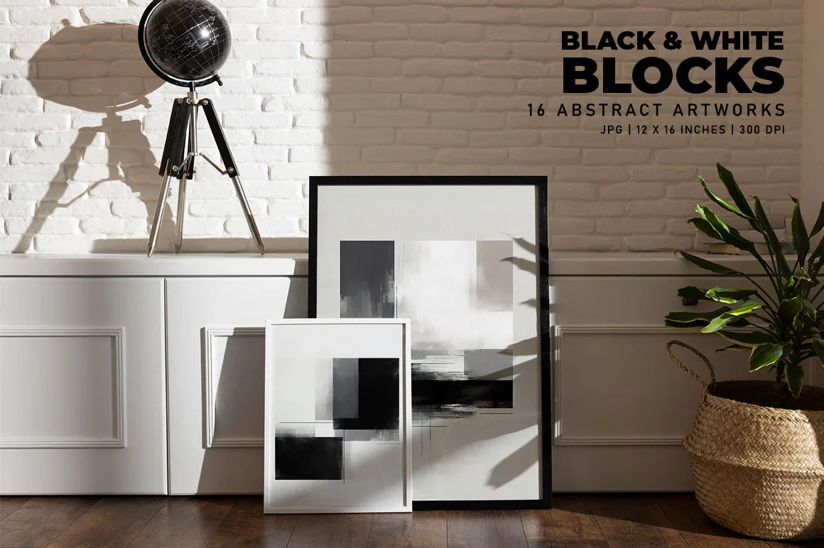 Black and White Blocks - Wall Art - CraftNest - Digital Crafting and Art