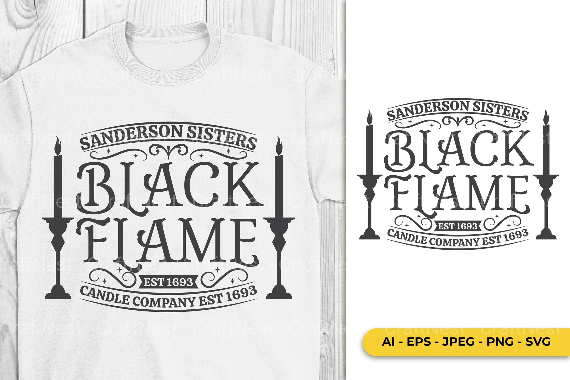 Black Flame Halloween Badge SVG Bundle - CraftNest - Digital Crafting and Art