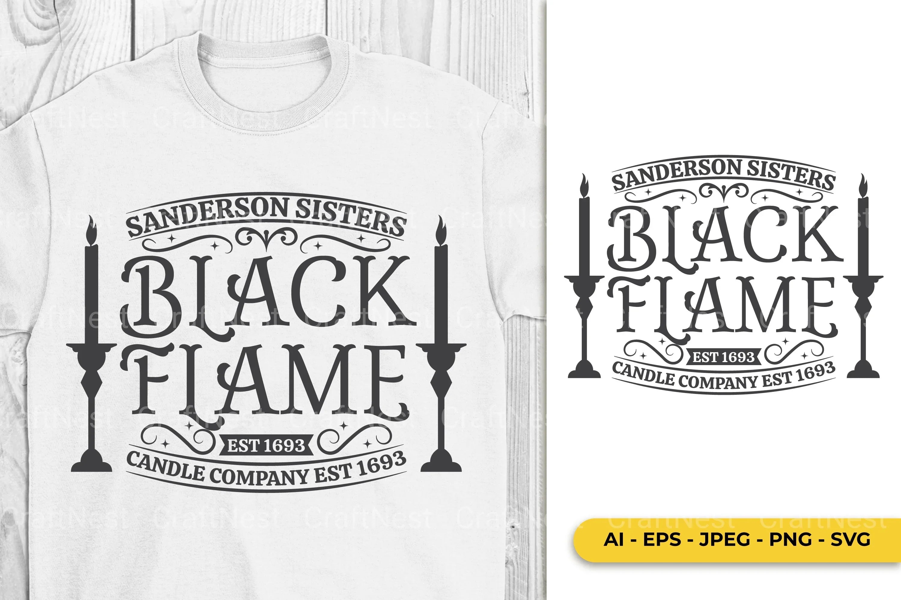 Black Flame Halloween Badge SVG Bundle - CraftNest - Digital Crafting and Art
