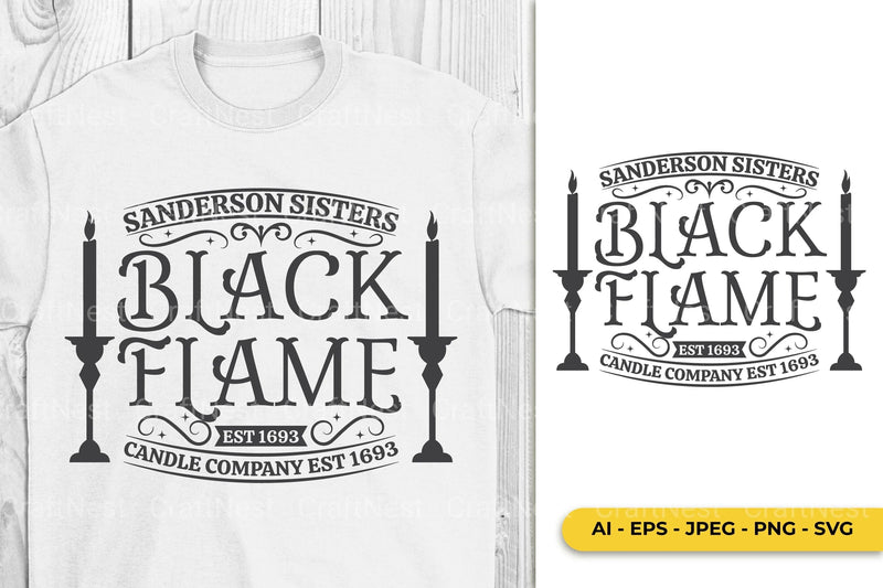 Black Flame Halloween Badge SVG Bundle - CraftNest - Digital Crafting and Art