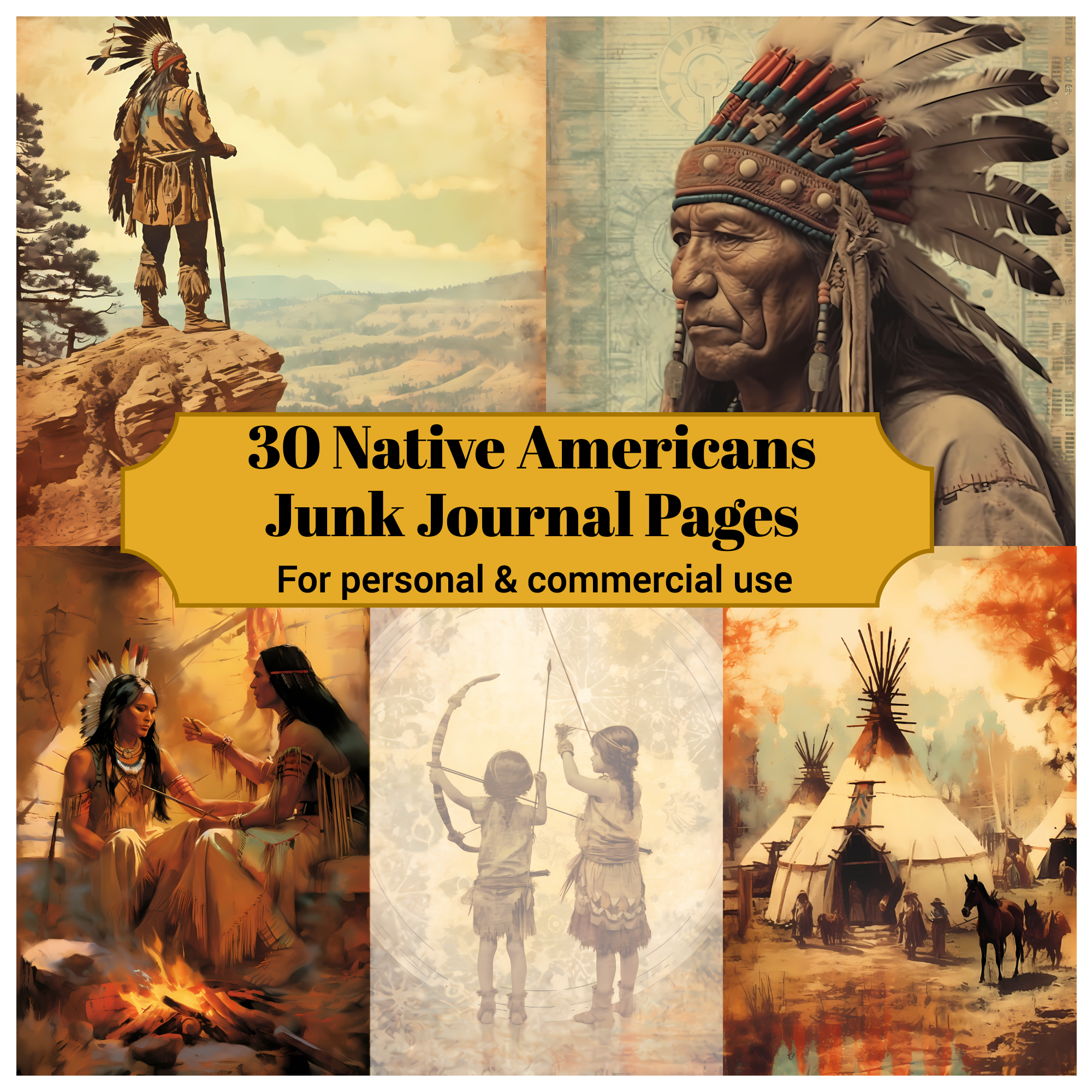 Native Americans Junk Journal Pages - CraftNest