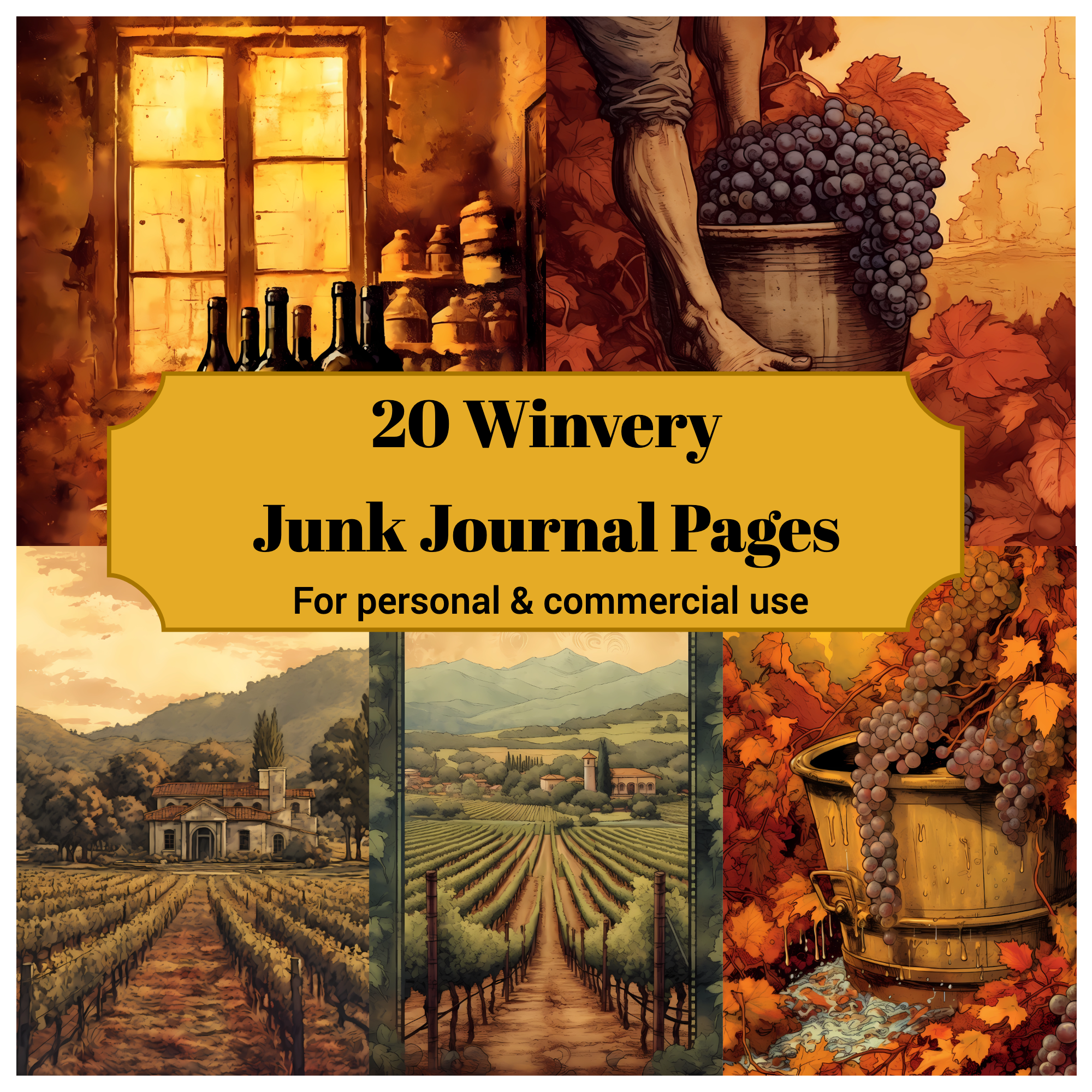 Winvery - Vineyard Junk Journal Pages - CraftNest