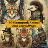 Steampunk Forest Animals Junk Journal Pages