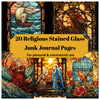 Stained Glass Religious Junk Journal Pages