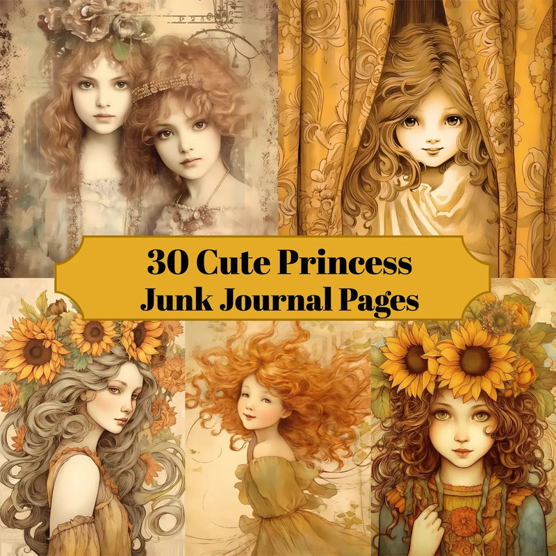 Cute Princess Junk Journal Pages - CraftNest