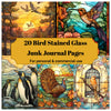 Stained Glass Birds Junk Journal Pages