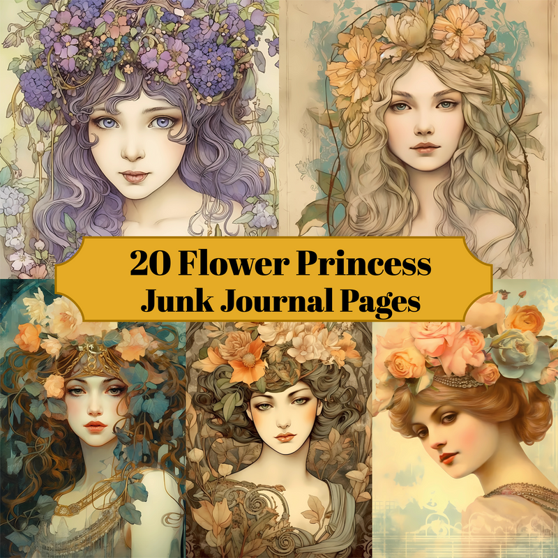 Flower Princess Junk Journal Pages - CraftNest