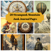 Steampunk Mountain World Junk Journal Pages