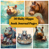 Baby Hippos Junk Journal Pages