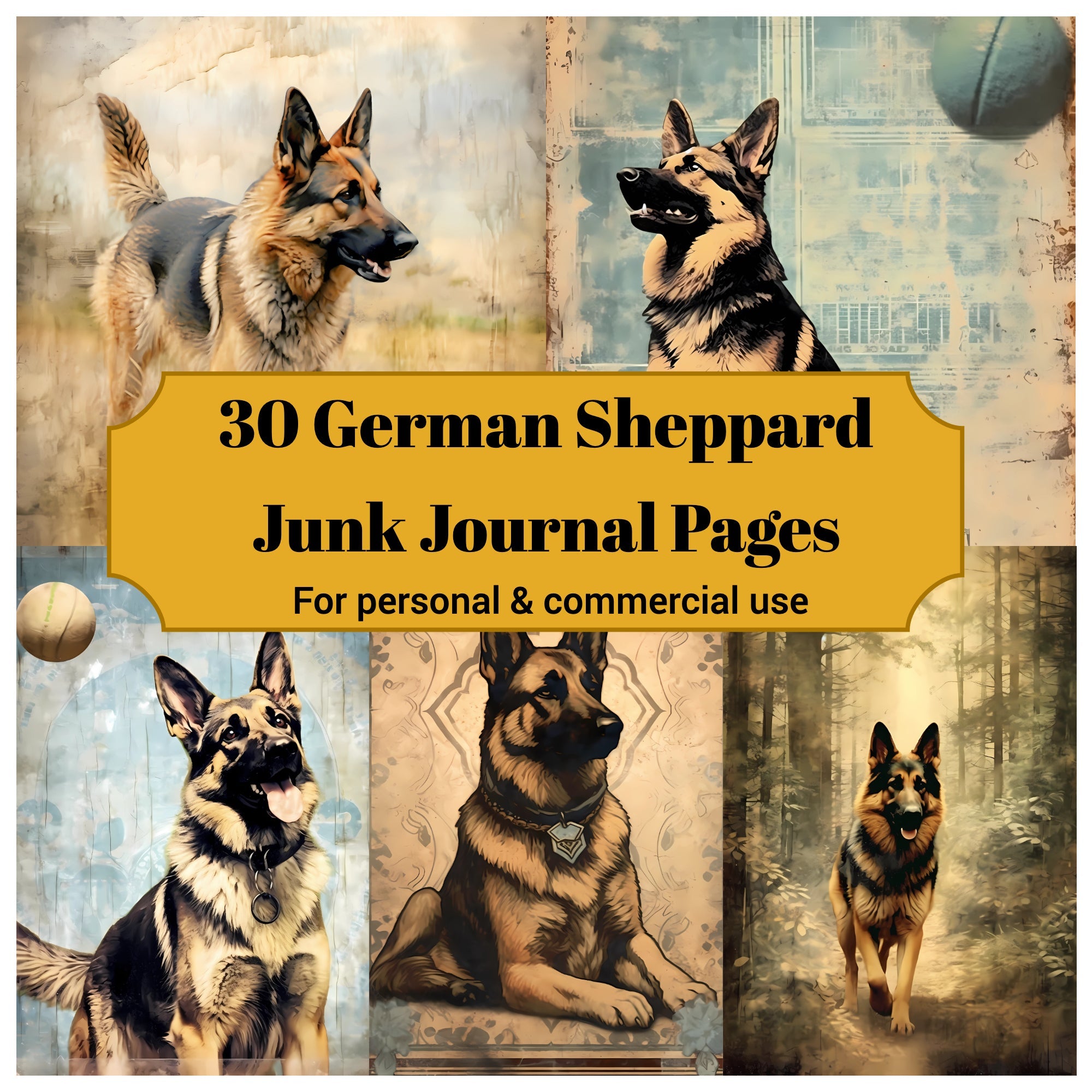German Shepherd Junk Journal Pages - CraftNest