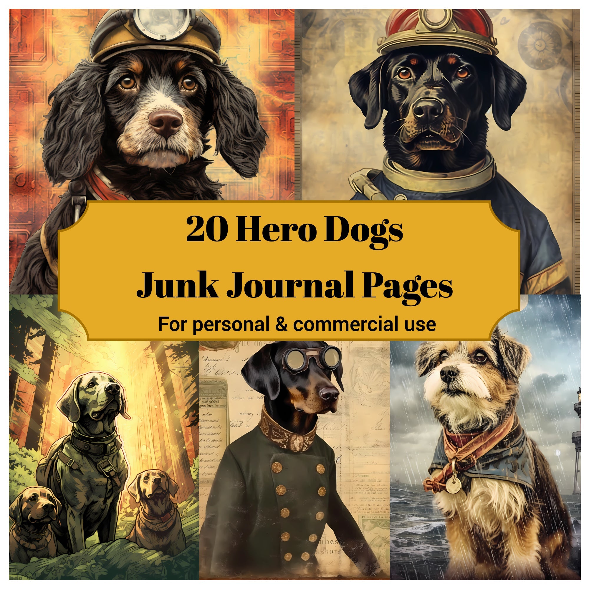 Hero Dogs Junk Journal Pages - CraftNest