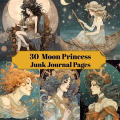 Moon Princess Junk Journal Pages - CraftNest
