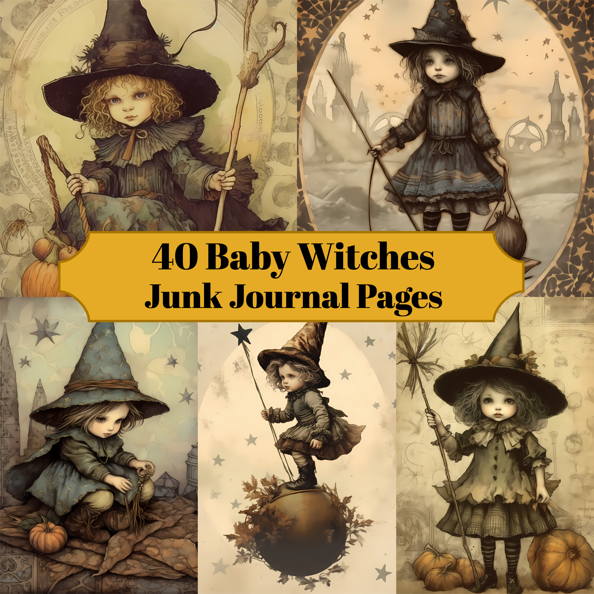 Baby Witches Junk Journal Pages - CraftNest