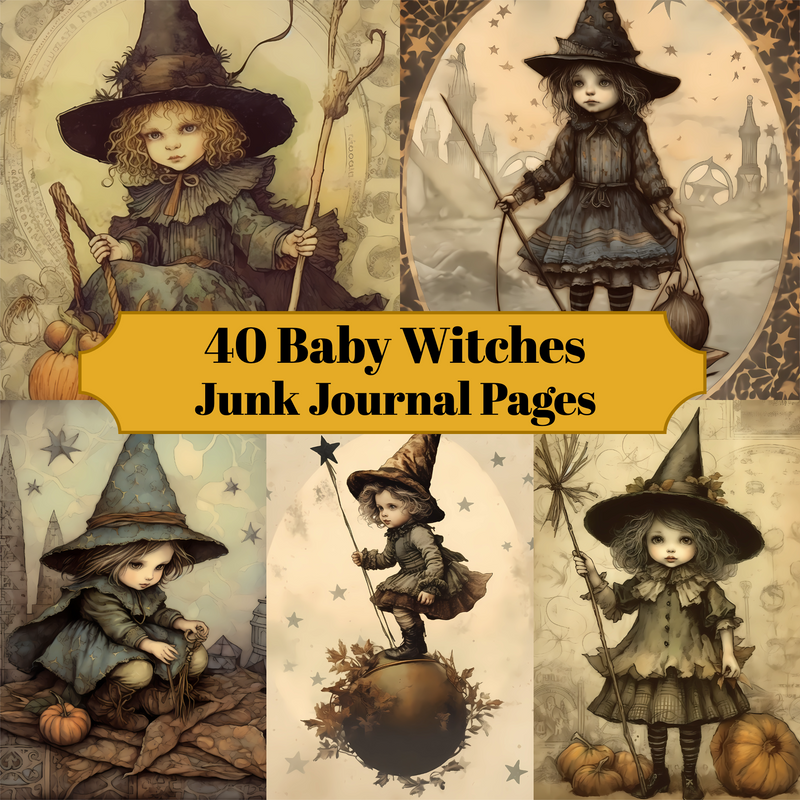 Baby Witches Junk Journal Pages - CraftNest