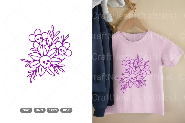 Blooming Skull Clipart Bundle - CraftNest - Digital Crafting and Art