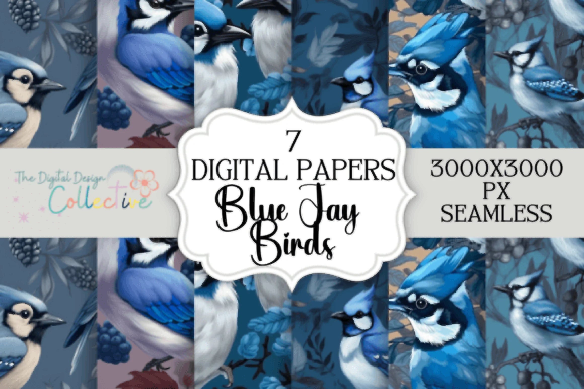 Blue Bird Seamless Digital Paper - CraftNest - Digital Crafting and Art