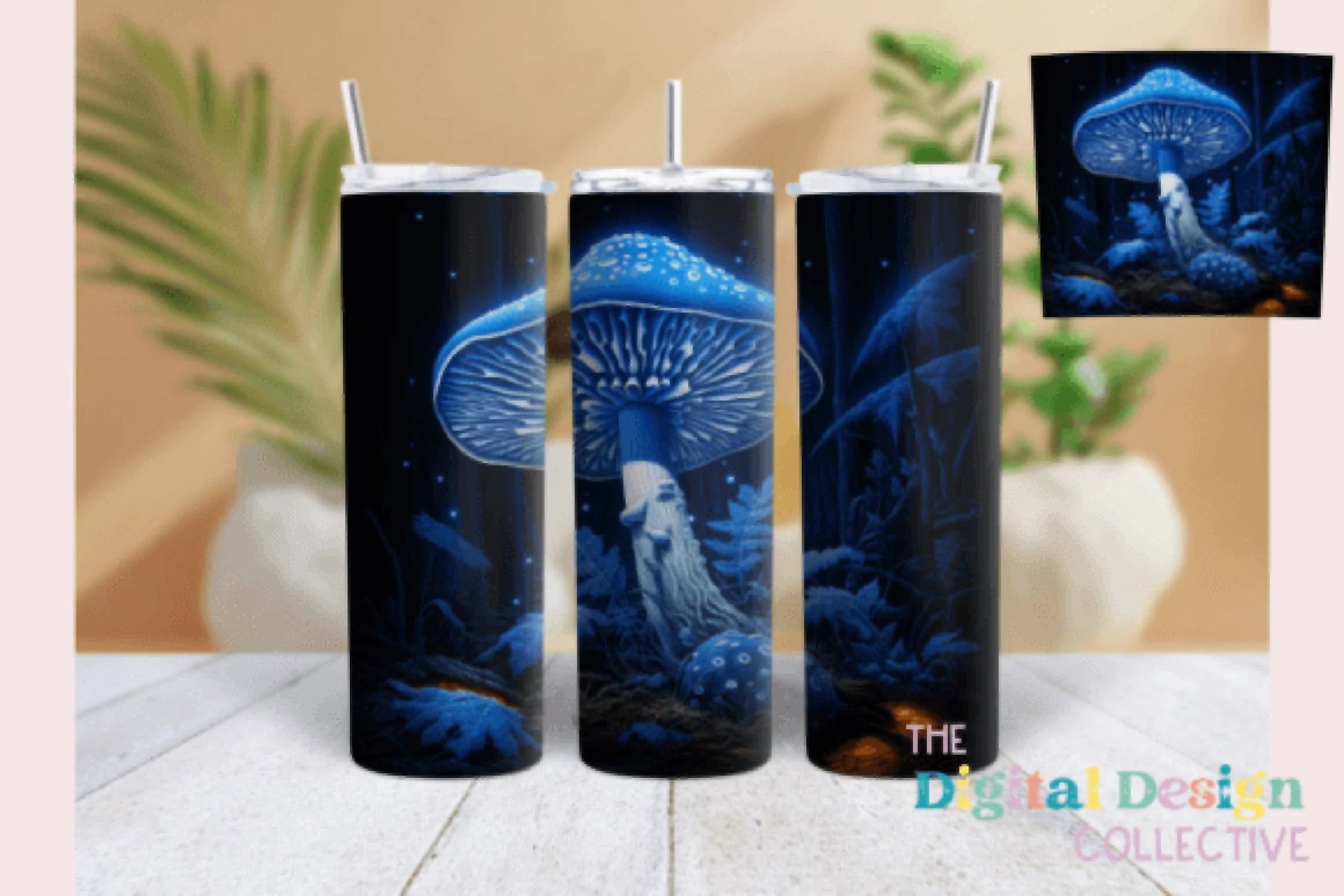Glowing 3D Mushroom Tumbler Wrap Bundle - CraftNest - Digital Crafting and Art