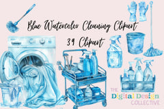 Blue Cleaning Clipart Bundle - CraftNest - Digital Crafting and Art