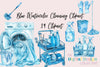 Blue Cleaning Clipart Bundle