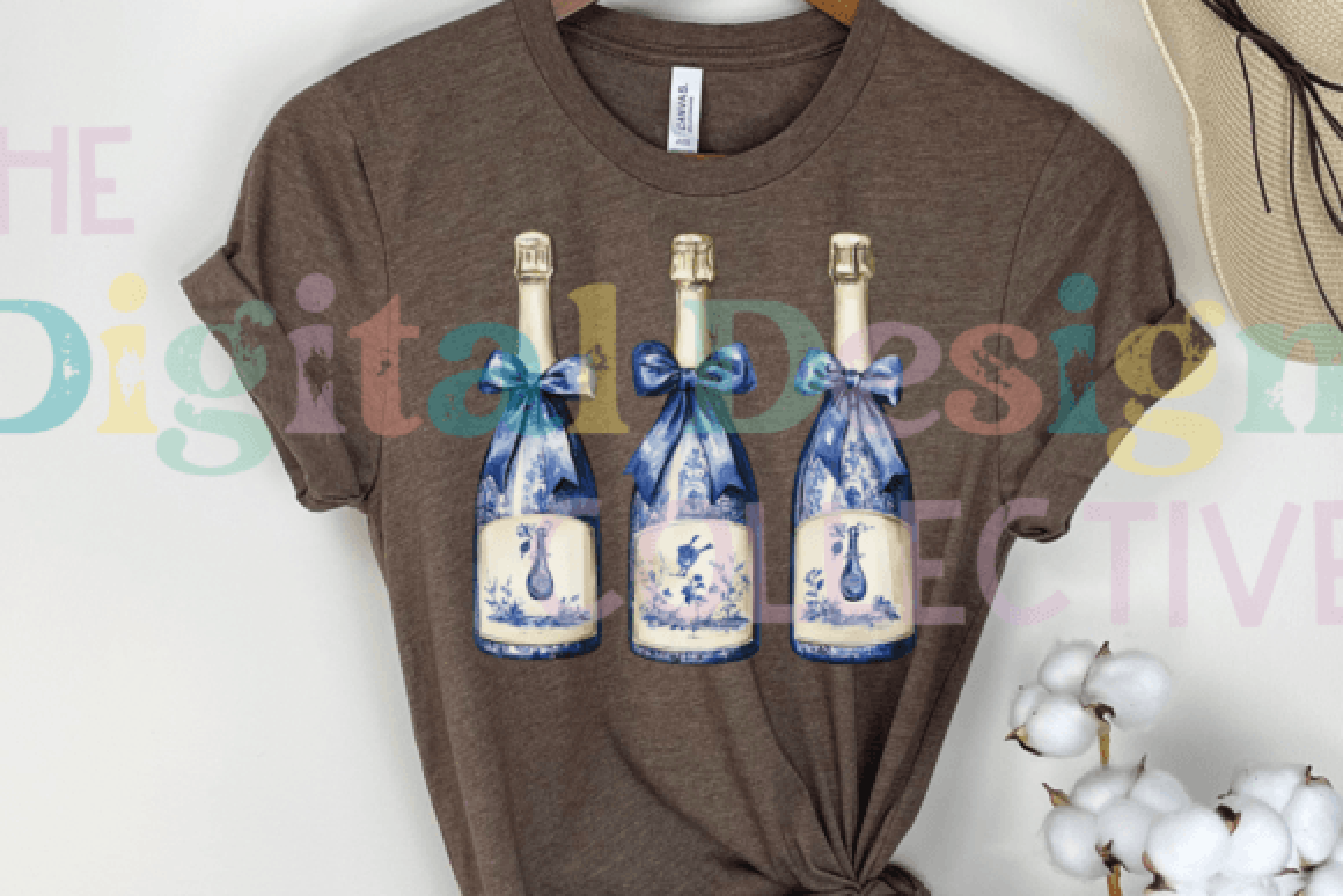 Blue Coquette Champagne Clipart Bundle