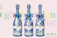 Blue Coquette Champagne Clipart Bundle - CraftNest - Digital Crafting and Art