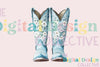 Blue Floral Cowgirl Boot Clipart Bundle